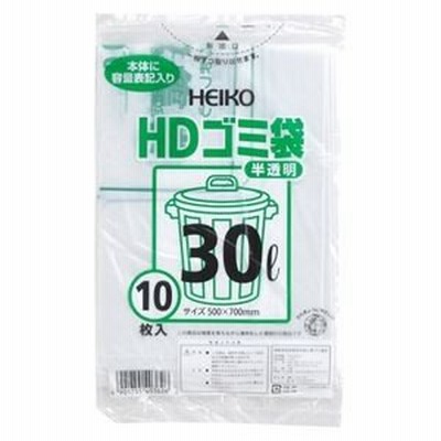 （まとめ） シモジマ HDゴミ袋 半透明ゴミ袋（10枚入） 6603701 〔×30セット〕