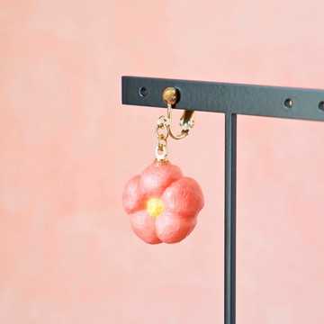 和紙飾品 耳夾/耳針 生和菓子 梅/紅梅 日式點心