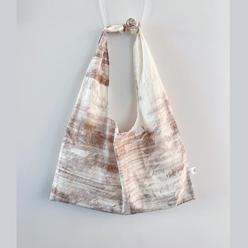 綁結大容量托特包 手拎或上肩 日本水彩畫棉布