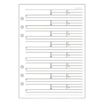 Raymay 藤井 A5防水耐破電話地址內頁  白色  1包