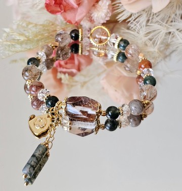 莫凡彼花園-千層彩幽靈/水草瑪瑙/黑金超七/開運小物/招財水晶