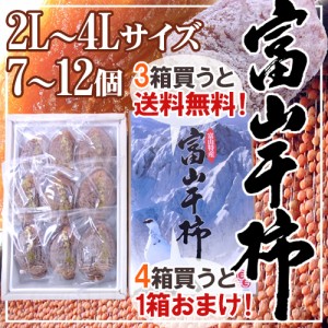 富山産 ”富山干柿” 2L～4Lサイズ 大粒 7～12個入 化粧箱《3箱購入で送料無料！4箱購入で1箱おまけ》三社柿 種なし柿【予約 12月末以降