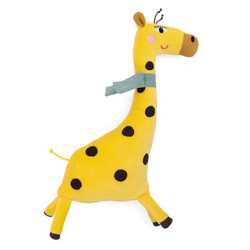 Moulin Roty 袖珍動物系列- 棉和聚酯纖維  30cm  戴圍巾的長頸鹿 黃色  1個