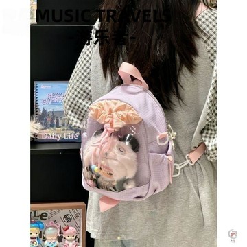 👜 化妝收納包 👜游乐者高颜值韩系ins二次元少女双肩包透明娃包小食量痛包斜挎包
