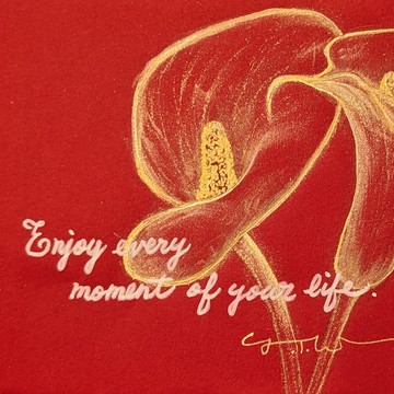 海芋歐式信封 / 親筆手繪手寫非燙金 / 贈同花系萬用卡一張