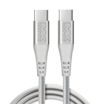 MEGA KING C to C USB3.2高速傳輸編織線 2M 白