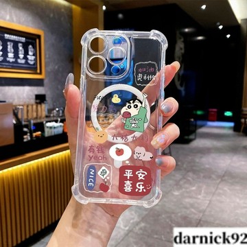 小新努力鸭磁吸充電四角氣墊超級防摔i16PROMAX 蘋果iPhone15 14 13 12 11保護殼