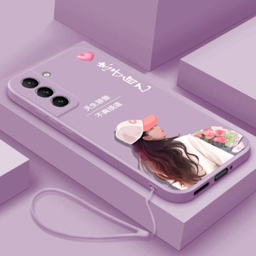 適用三星s21手機殼Galaxys21+保護套蓋樂世s21FE忠于自己s21ultra直邊液態硅膠軟殼Samsung全包防摔男女款