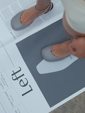 Unique Toe Slingback Sandal - Grey