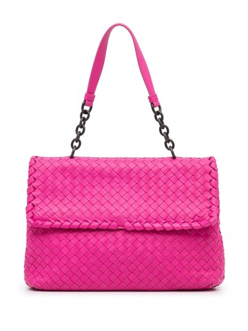 Bottega Veneta Pre-Owned - medium Intrecciato Olimpia shoulder bag - women - Calf Leather - One Size - Pink