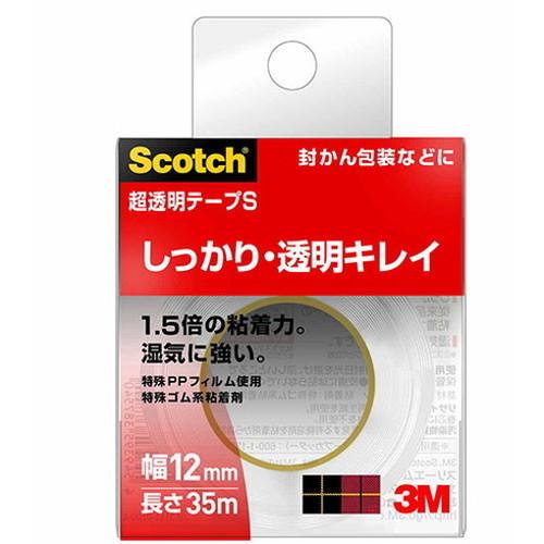 3M Scotch スコッチ 超透明テープS 12mm×35m 3M-600-1-12CN 代引不可