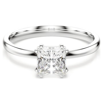 Attract 戒指, 方形切割, 白色, 鍍白金色