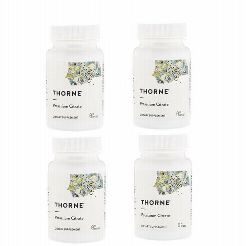 以上節約 お得な4本セット Thorne Research社クエン酸カリウムサプリメント１粒あたり99mg90粒 4本 Iskisita Com Br
