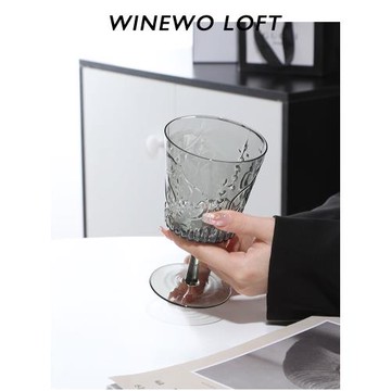 皇后也愛的五十度灰色 中古vintage美式紅酒杯啤酒杯高腳杯子復古