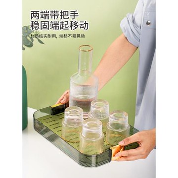 茶盤托盤輕奢家用小型瀝水托盤茶盤客廳茶幾茶杯水杯長方形水果盤