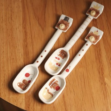 卡皮巴拉水豚湯匙 / 日式可愛家用飯勺 / 動物造型陶瓷餐具