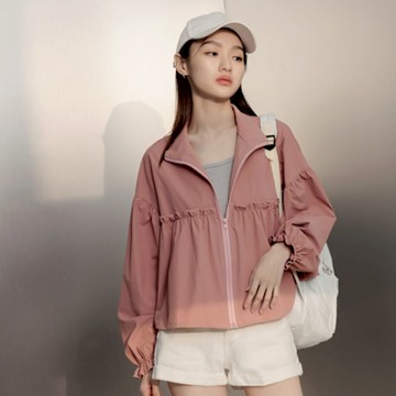 OB嚴選-涼感．抗UV落肩澎袖冰河系防曬外套《EA3630-》