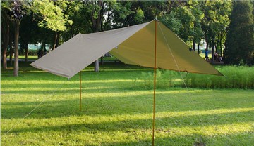 ├登山樂┤優質無標商品600X450 RIPSTOP 格紋抗撕裂輕量銀膠天幕布 卡其# 4.5x6