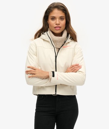Superdry Women's Women's Code Trekker Hooded Softshell Jacket Cream / Rice White - Size: 14 Size: 10
