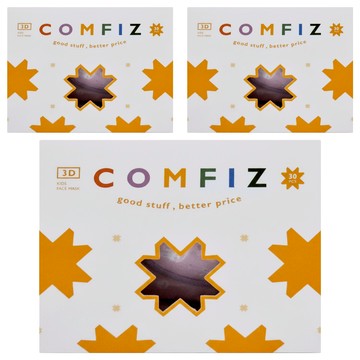 COMFIZ 康菲 幼幼3D醫療口罩 10.6 x 9.9cm 1~3歲  兔兔寶貝 紫色  30片  3盒