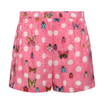 Versace - Pink Multicolour Silk-viscose Blend Shorts