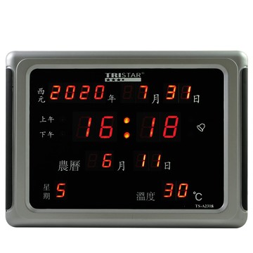 tristar 數位led插電式萬年曆電子鐘 ts-a2318