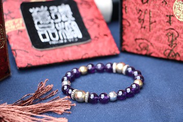 原礦無染色紫水晶 8mm圓珠 客製化佛珠設計 手珠手串手創串珠