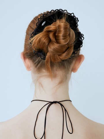 Beads Frill Scrunchie_Black