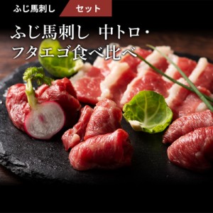 フジチク ふじ馬刺し 中トロとフタエゴの食べ比べセット 各100g×1P 計200g 2～4人前（たれ・生姜付） 肉 馬肉 馬刺し 霜降り お取り寄せ