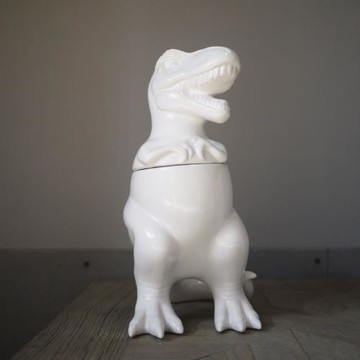 W1962出口美國設計師款啞光白霸王龍儲物罐/擺件/裝飾品恐龍