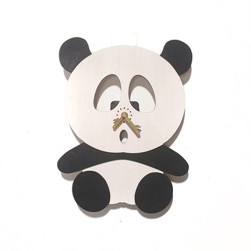 手工木作萌寵時鐘 大貓熊