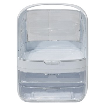 潘朵拉 桌上型化妝品收納盒 特大款 ABS材質  水晶白色  1個