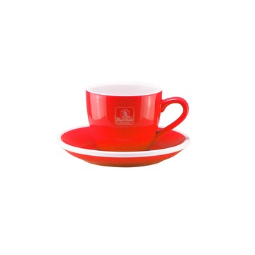 【寶馬牌】咖啡杯盤組 200cc（紅色）｜JA-C200-SET-R