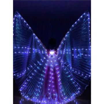 新款led發光翅膀舞蹈金翅表演服裝出白色透明埃及印度舞蜜蜂款