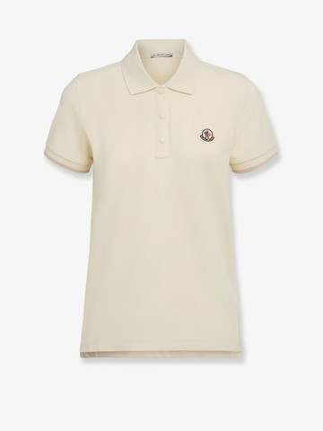 Cotton polo shirt with iconic patch - MONCLER - gender_Woman