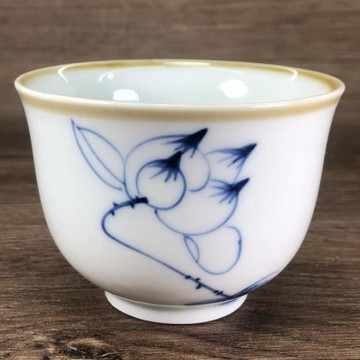 景德鎮陶瓷青花杯手繪茶盞150ml酒盅中式茶杯三兩杯主人杯復古風
