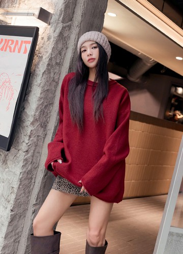 微捲邊寬鬆毛衣