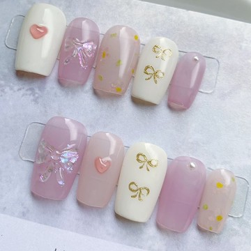 小可愛蝴蝶結 /穿戴甲/訂製美甲貼片 NA84