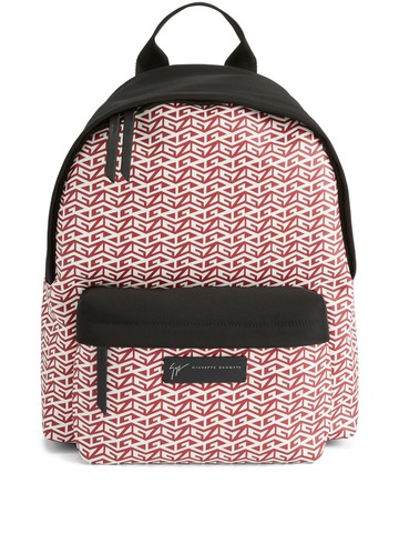 Giuseppe Zanotti - Bud logo-monogram backpack - men - Leather/Cotton - One Size - Red