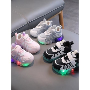 1-6歲3兒童亮燈網鞋男童透氣網面運動鞋女童跑步鞋嬰兒幼童學步鞋