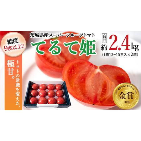 ふるさと納税 スーパーフルーツトマト てるて姫 中箱  約1.2kg×2箱  糖度9度以上 ブランドトマト.. 茨城県桜川市