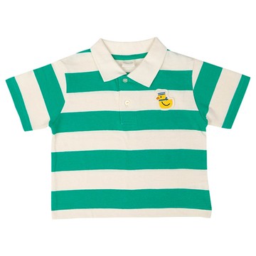 akachan honpo - 短袖POLO衫-橫紋-綠色