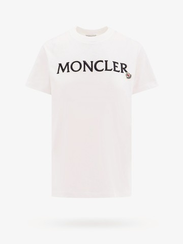 Cotton t-shirt with logo embroidery - MONCLER - gender_Woman