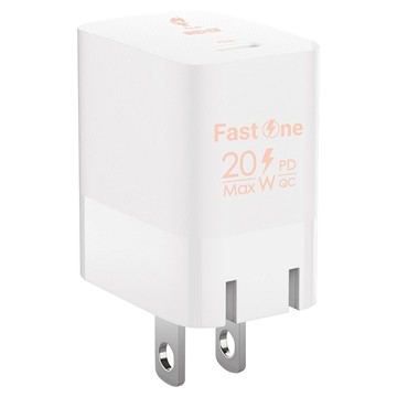 SEEHOT 嘻哈部落 Fast One 單口PD快速充電器 20W Max QC  白色  1盒