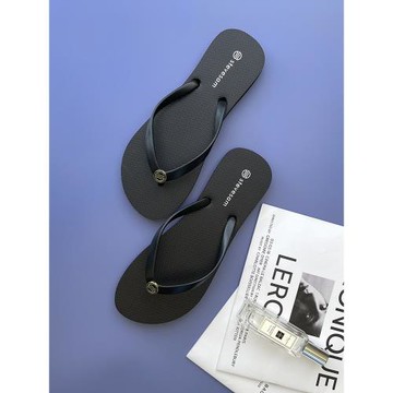 2026夏季新款人字拖女外穿平底簡約海邊防滑防臭夾腳涼拖鞋黑白色