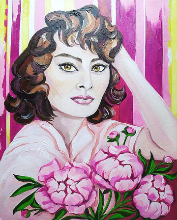 意大利油畫中的索菲亞·羅蘭斯普林肖像女性肖像電影藝術