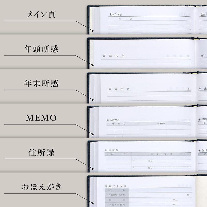 アピカ 日記帳 5年日記 横書き A5 日付け表示あり D304(1冊) 濃紺