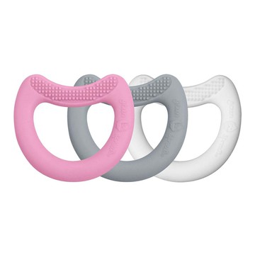 美國 green sprouts 小綠芽 - 食品安全等級矽膠固齒器3入組-粉月亮