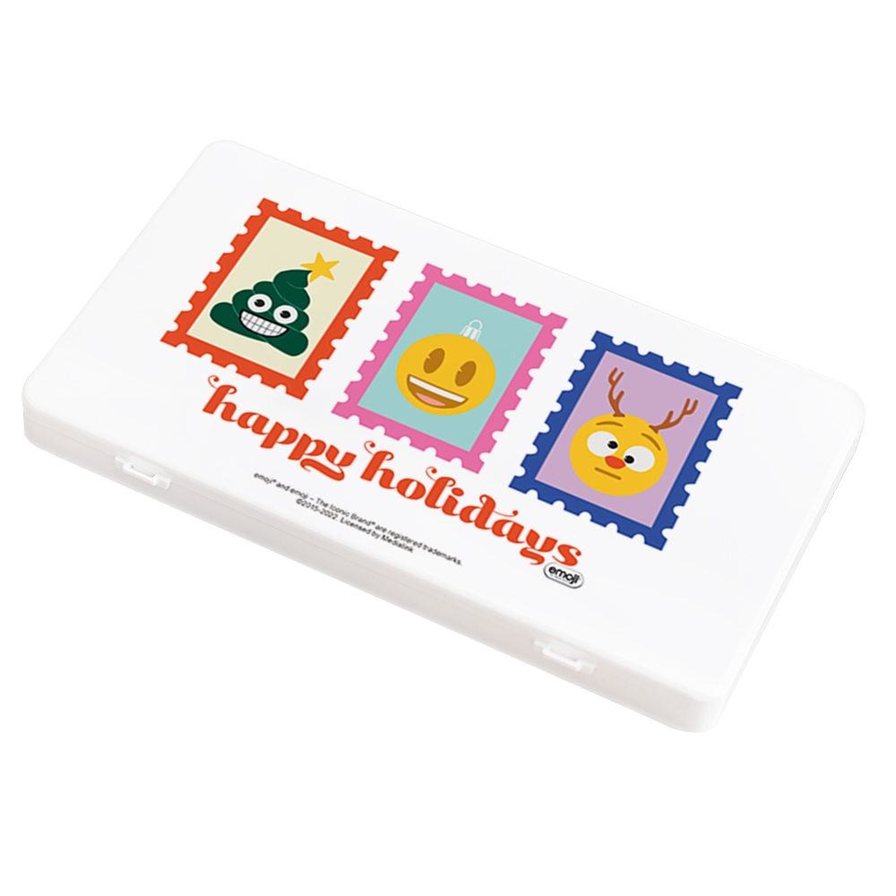 【Emoji】隨身口罩收納盒-聖誕郵票 （18.4x10.4x1.5cm）_廠商直送