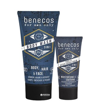 德國 Benecos 男士2合1鬍後膏 50ml / 男士3合1清潔露 200ml 身體 臉部 頭髮 附發票【心心哈德】現貨 全館499超取免運｜全場下殺★滿額再享折扣